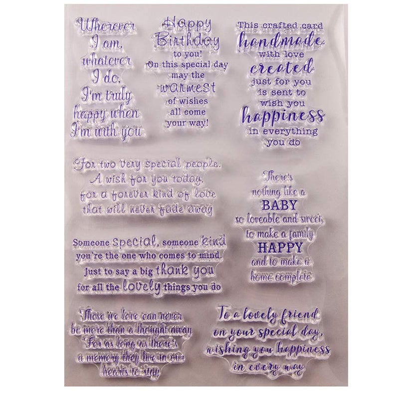 Arbuya Sentiment Clear Stamps for Card Making and journaling, Birthday Friendship Rubber Stamps Baby Shower Sentiment Verses Silicone Stamps for Cards Making Scrapbooking Crafts -A1598 - Image 1